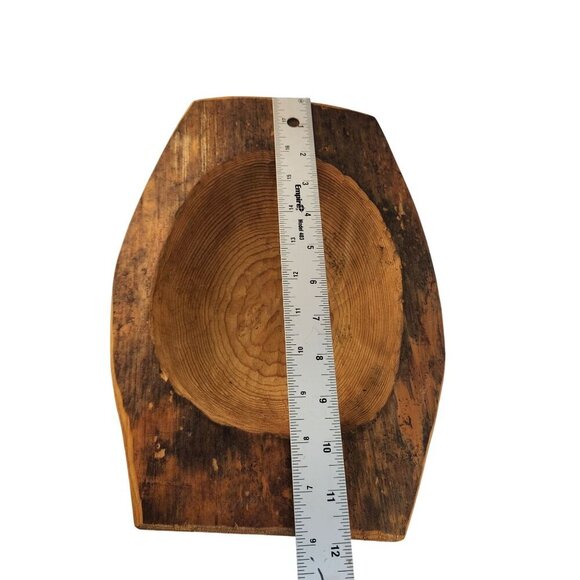 Rustic Wooden Bowl Rough Cut 12"x9"x2.5" Diy/Craft Project Or Decor Piece - Picture 4 of 9